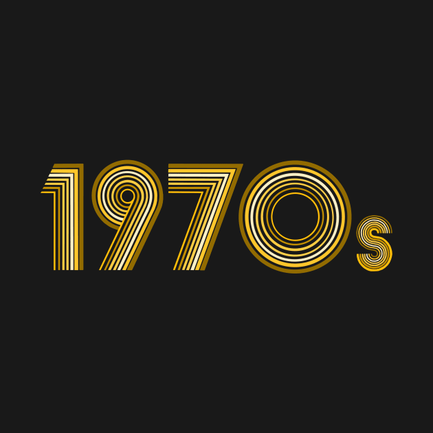 1970s Retro Gold Yellow Disco Font by Art by Deborah Camp