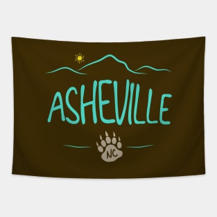 Asheville, NC - Black Bear Paw - Colored BrownBG 14 Tapestry