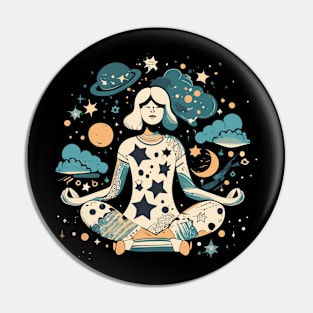 Design of meditating women Pin