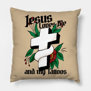 Vintage Cross Tattoo Pillow