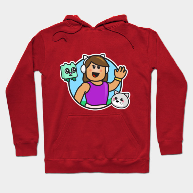 Gamer Girl With Headphones And Pets Roblox Girl Hoodie Teepublic - red hoodie with headphones roblox shirt