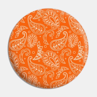 Mandala Pattern Orange and White Halloween Fall Autumn Season Pin