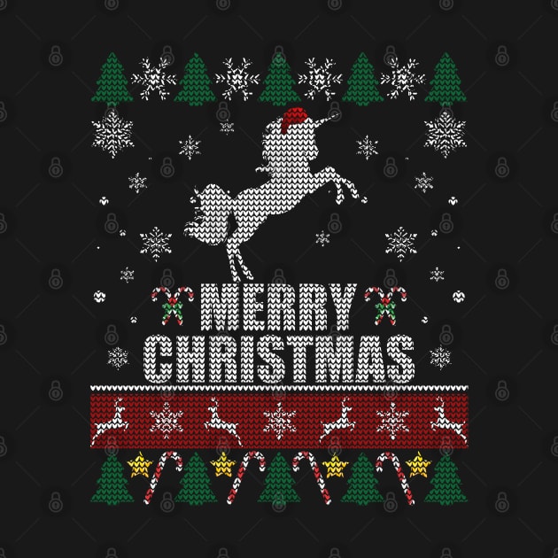 Santa Hat Unicorn Merry Christmas by Sleazoid