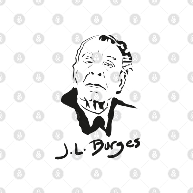 Portrait of Jorge Luis Borges by Slownessi
