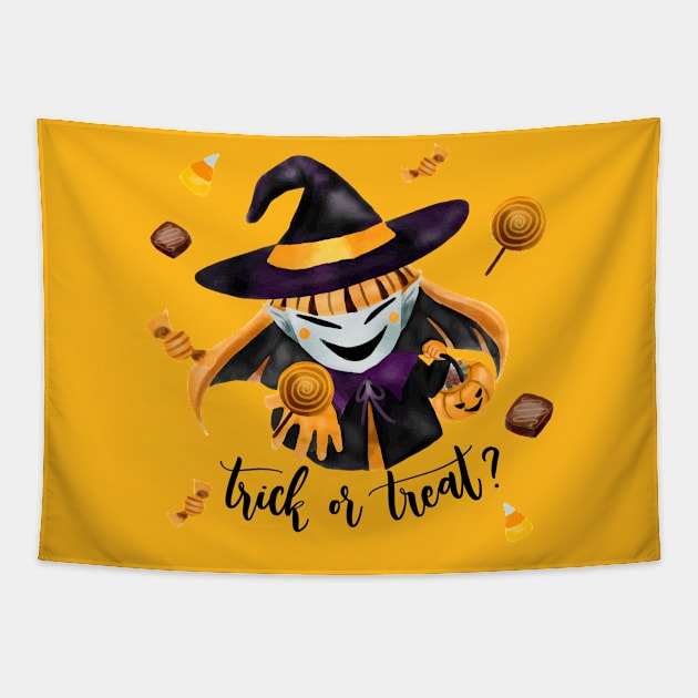 Trick Or Treat Tapestry by Mako Design 