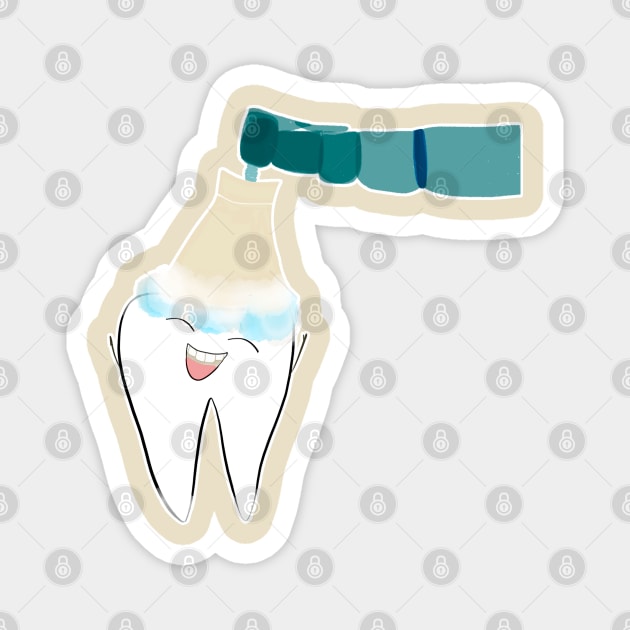 Happy Dental Cleaning Magnet by Happimola