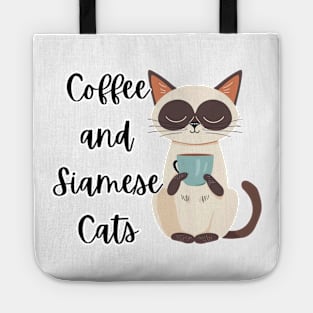 coffee and siamese cats Tote