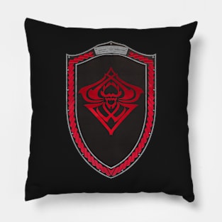 Spider Sigil Red (Shield Red Celtic Rope moonsilver rims Black Core) Pillow