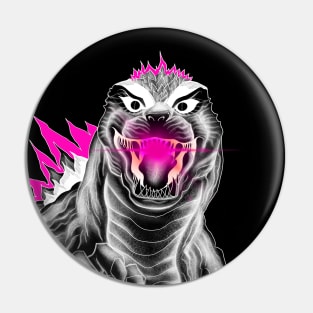 happy punk kaiju godzilla in pink style Pin