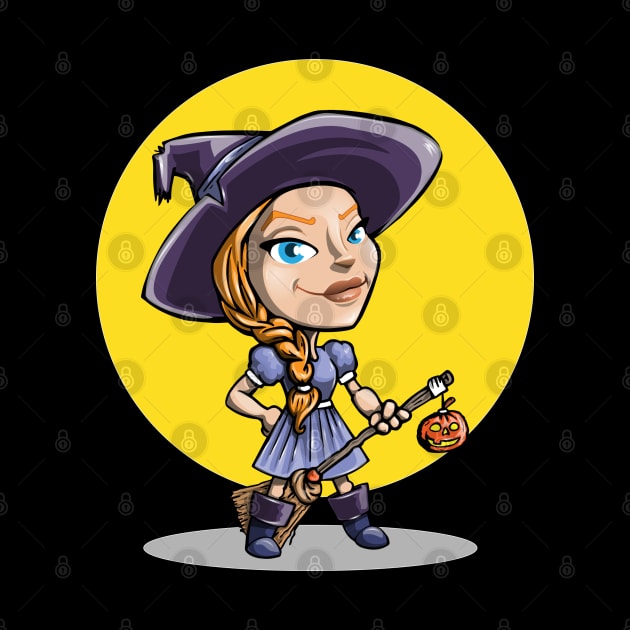 Happy Halloween Young Witch by holidaystore