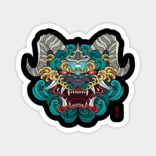 Taotie Mythical Beast Design | Chinese Ancient Symbol Illustration | Apparel & Accessories | Handcrafted Asian Cultural Art Magnet