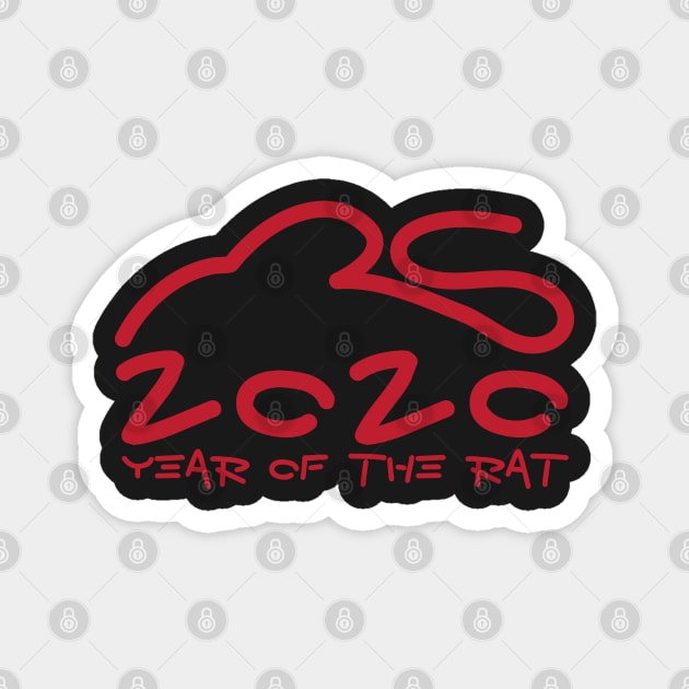 Year Of The Rat 2020 Chinese Zodiac Sign Magnet by BraaiNinja