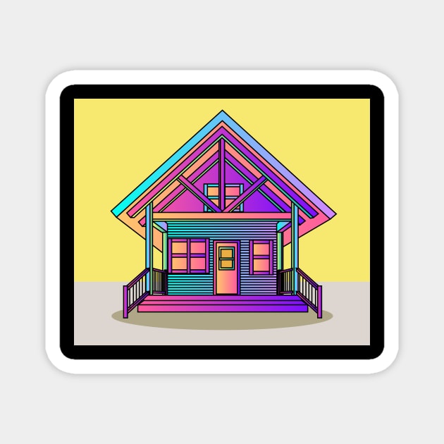 Illustration Dream House Villa Color Effects Magnet by flofin