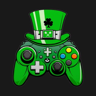 St Patricks Day Gamer Shamrock Video Game controller - st patrick gamer for boys men T-Shirt