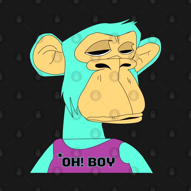 newest oh boy sad ape nft (non fungible token) by illustraa1