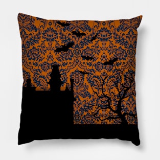 Ghotic Seamless Pattern - Addams Family House Pillow