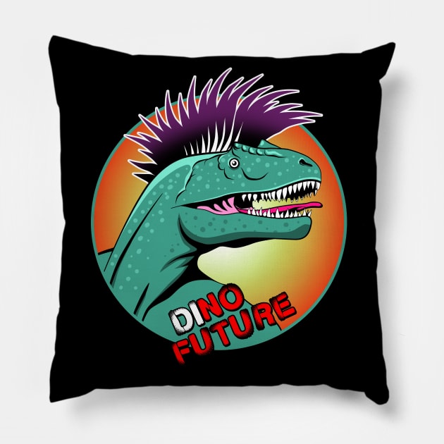 Punk Dinosaur Pillow by TMBTM