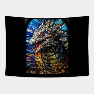 Angry godzilla face Tapestry