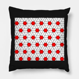 Red Diamond Fashion Print Pattern Pillow