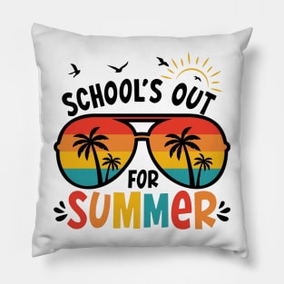 Retro Schools Out For Summer Last Day Of School Teacher Kids Pillow