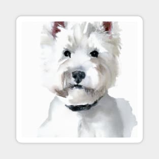 West Highland White Terrier Watercolor Painting - Dog Lover Gifts Magnet