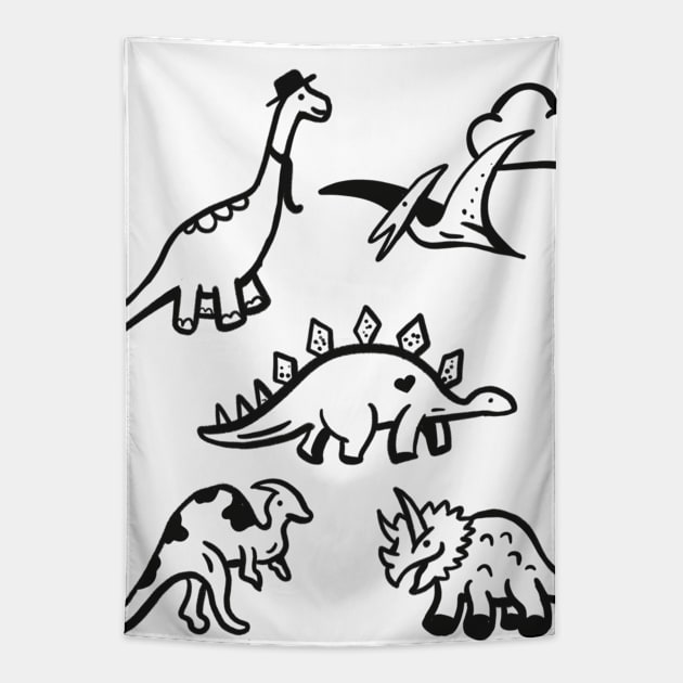 Dinosaurs Tapestry by Uglyblacksheep