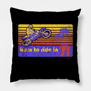 1971 50th Birthday Dirt Bike Rider MX Racer Pillow