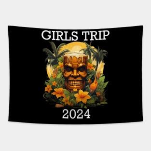 Tropical Vacation - Girls Trip 2024 (White Lettering) Tapestry