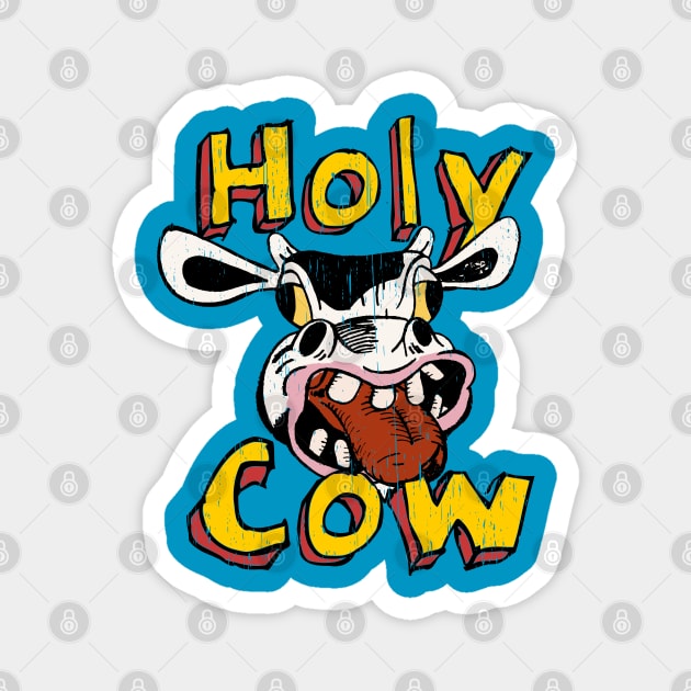 Holy Cow funny Cartoon illustration Magnet by SpaceWiz95