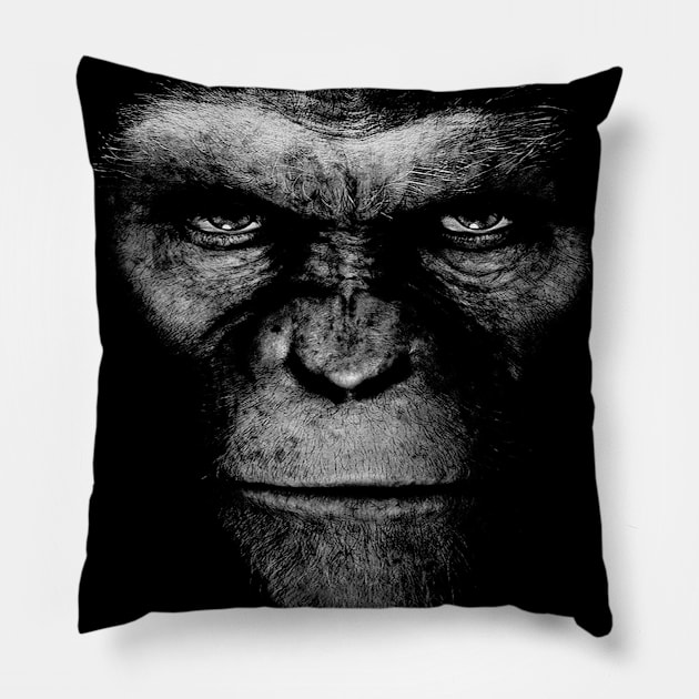 Monkey Face Mask Pillow by Alema Art