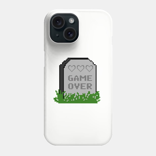 Game Over Tombstone 8bit Phone Case by AimarsKloset