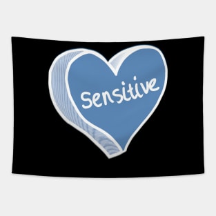 Sensitive Blue Love Heart Tapestry