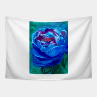 Abstract Blue Rose Tapestry