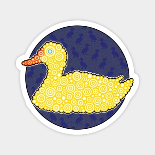 Yellow Duck Circle Design Magnet