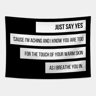 "Just say yes," piece of the lyric of an iconic rock band Tapestry