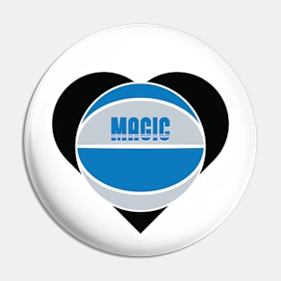 Heart Shaped Orlando Magic Basketball Pin