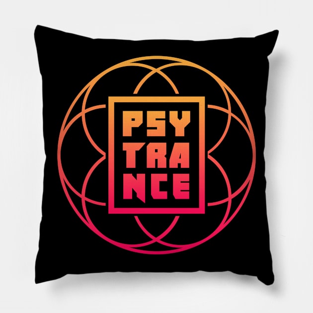 Psytrance - Electronic Music Trance Raver EDM Pillow by MeatMan