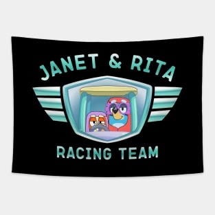 Bluey Grannies, Janet & Rita Racing Team Tapestry