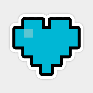 Simple Light Blue Pixel Heart Magnet