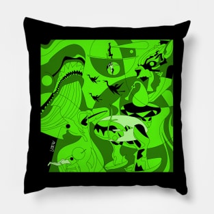 the mexican garden of delights ecopop monster march art design Pillow