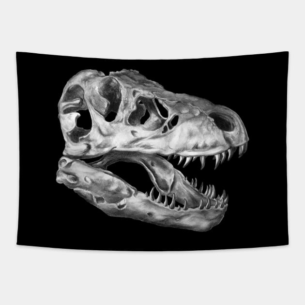 Tyrannosaurus Skull Tapestry by LilianaTikage