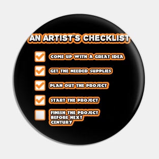 An Artist's Checklist Pin