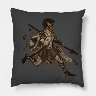 Spartan soldier (design) freehand drawing with filters. Pillow