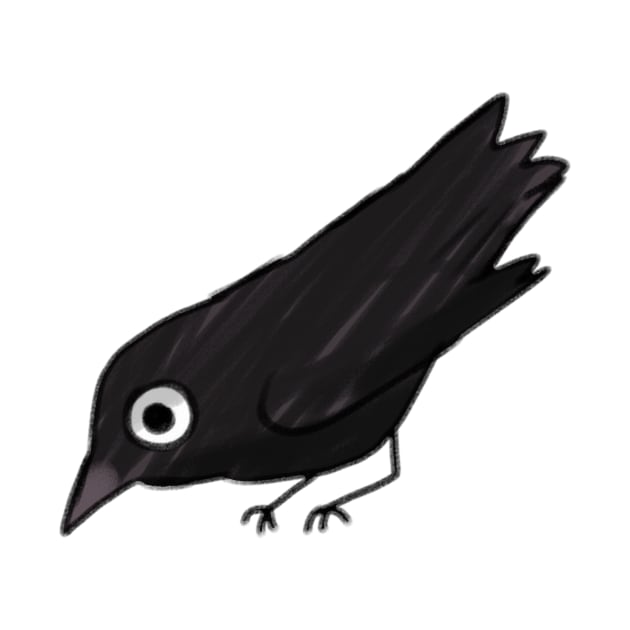 Funny crow illustration by Mayarart