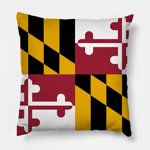 Maryland State Flag Pillow by Lucha Liberation