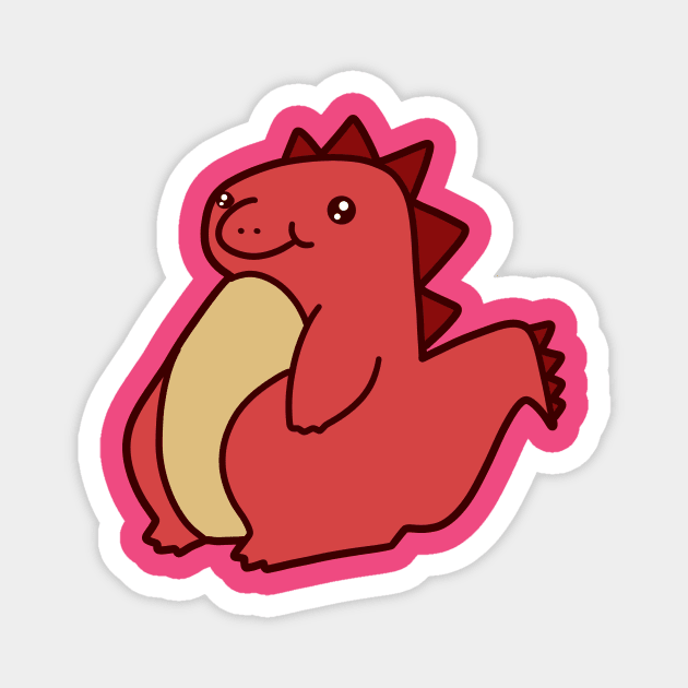 Cute Red Dinosaur Magnet by saradaboru