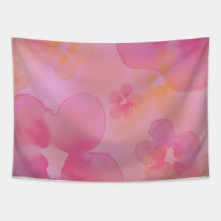 Pink and Yellow Floral Design Tapestry