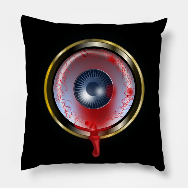 Evil Eye - Bloody Bloodshot Pillow by geodesyn