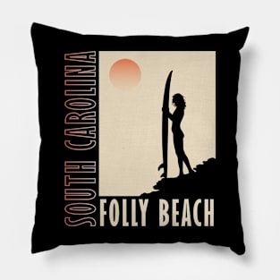 Folly Beach South Carolina - Charleston Coast Pillow