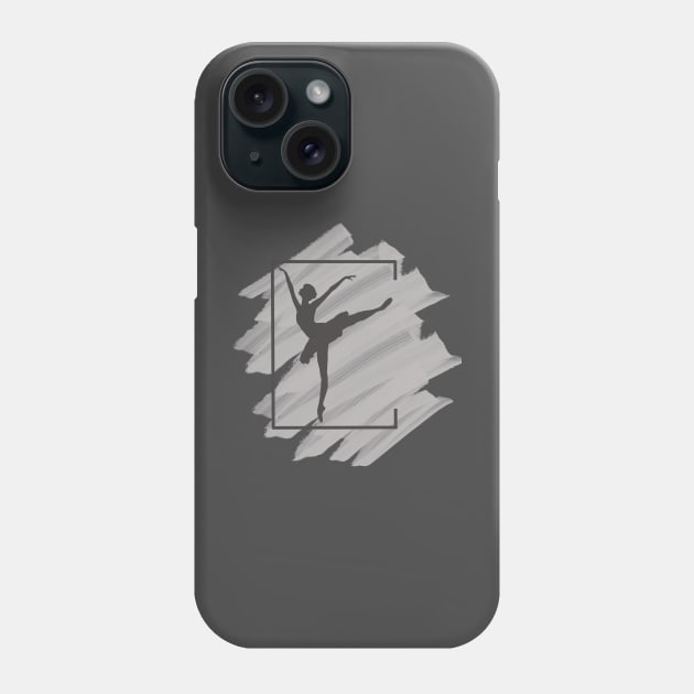 ballet dancer design in grey Phone Case by Dancespread